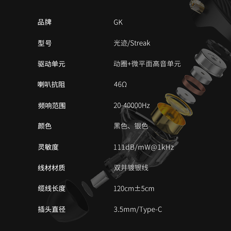 GK Streak 双单元耳机，第 9 张缩略图